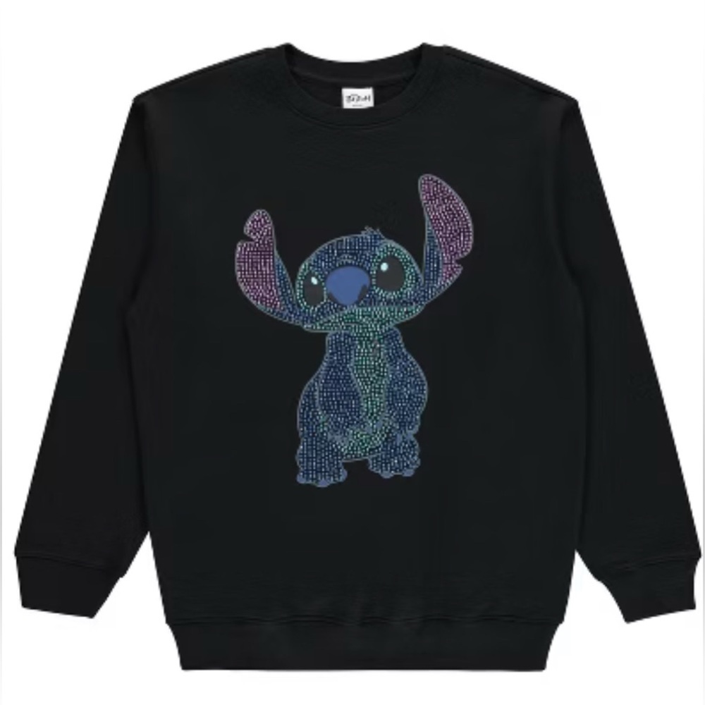 Disney LILO and Stitch black  Sweatshirt with bedazzled design  NWOT size s
